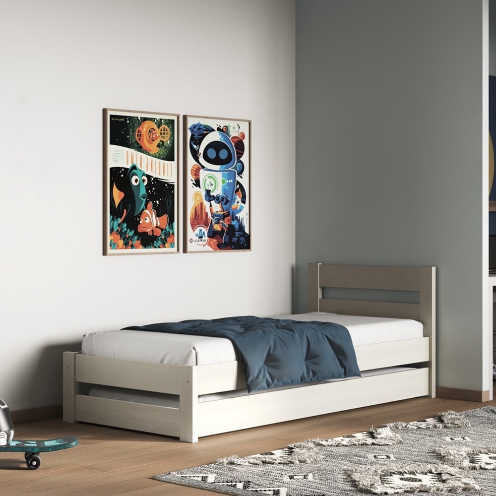 Noomi Tera Single White Guest Bed with Trundle Image 3
