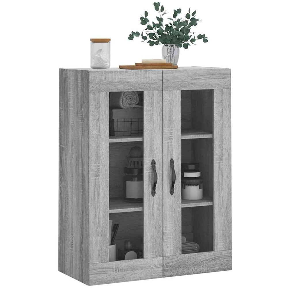 vidaXL 2 Door Grey Sonoma Wall Mounted Cabinet Image 3
