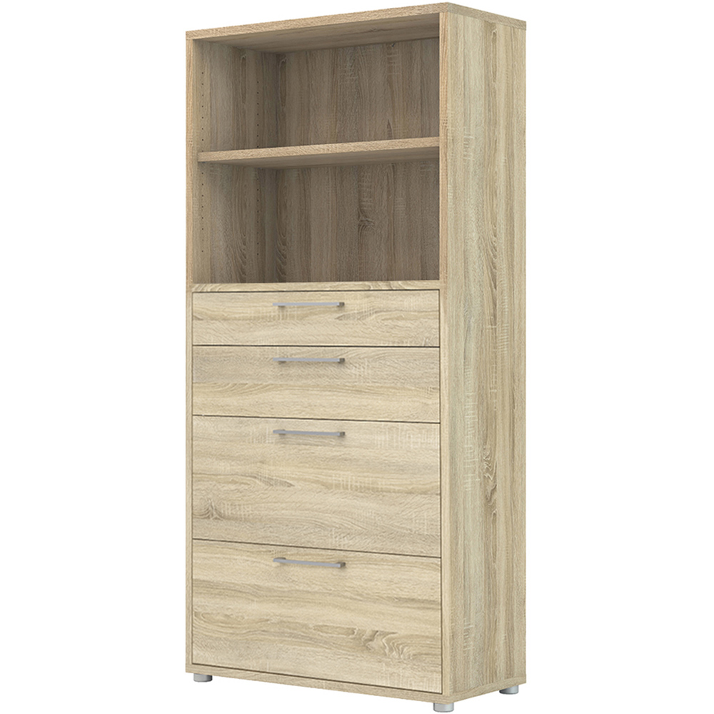 Florence 4 Drawer Oak Bookcase Image 4