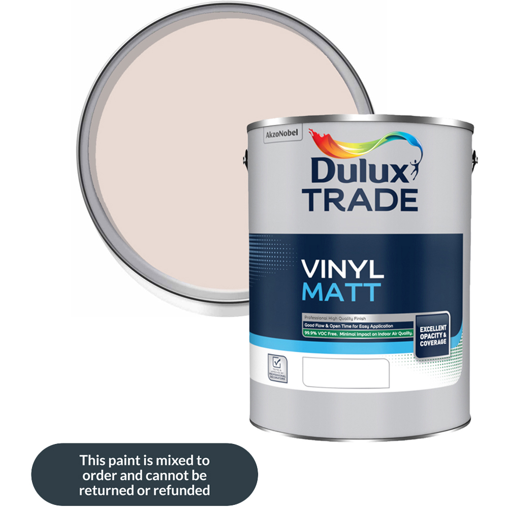 Dulux Trade Blush Pink Walls and Ceilings Vinyl Matt Paint 5L Image 1