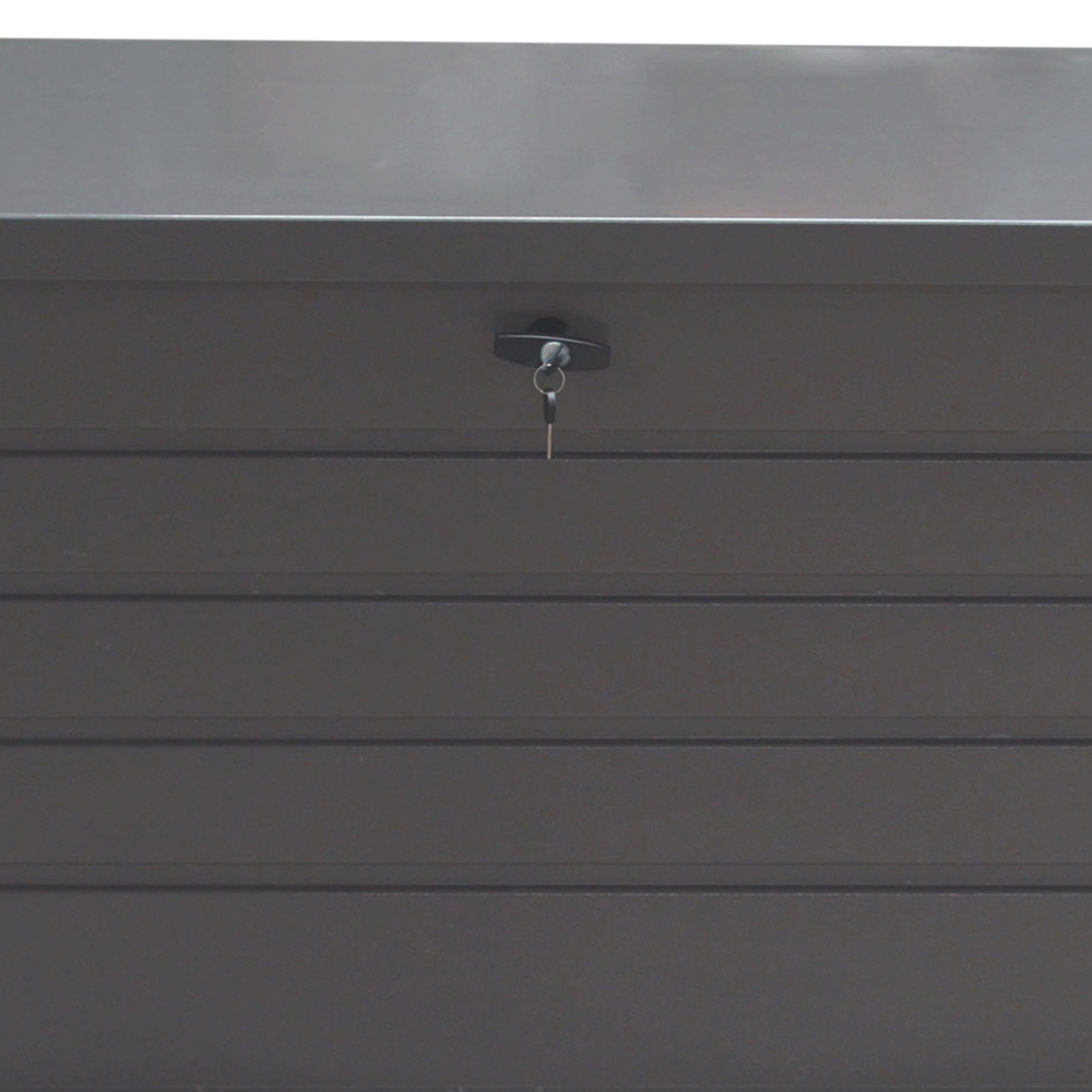 Living and Home 350L Grey Steel Lockable Garden Storage Box Image 5