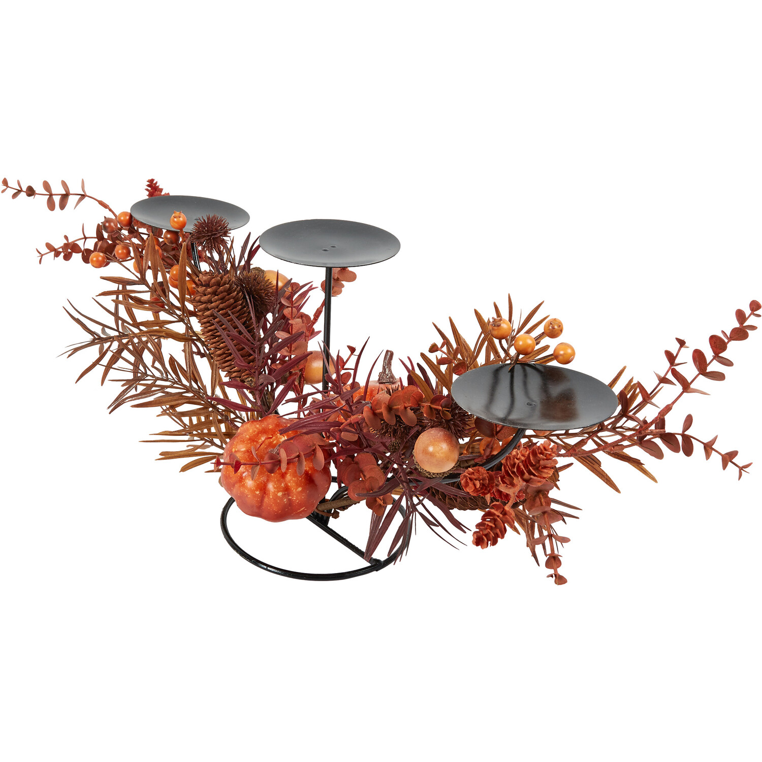 Autumnal Amber Bloom Candle Holder - Orange Image 4