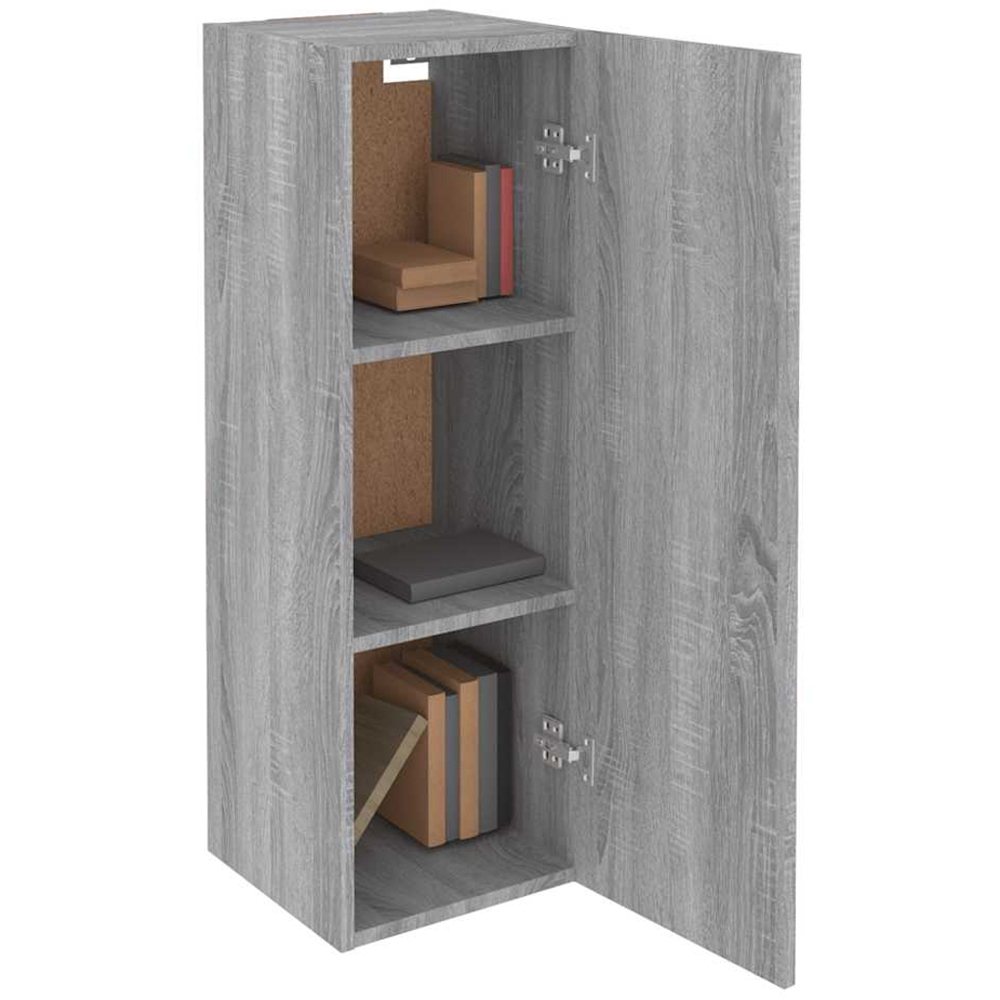 vidaXL Single Door Grey Sonoma Wall Mounted TV Cabinet 2 Pack Image 4