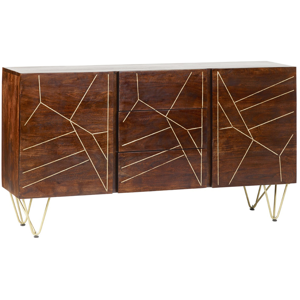 Brooklyn Ozella 2 Door 3 Drawer Dark Gold Extra Large Sideboard Image 2