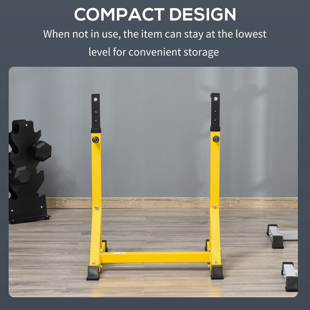 HOMCOM Adjustable Dip Station Chin Up Parallel Bars Image 5