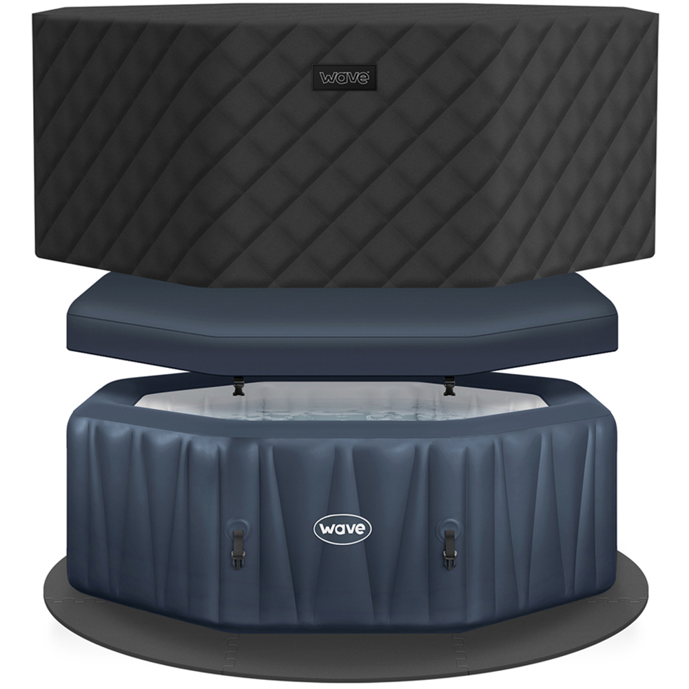 Wave Spas Aegean 6 Person Navy Octagonal Inflatable Hot Tub with EnergySave Bundle Image 3
