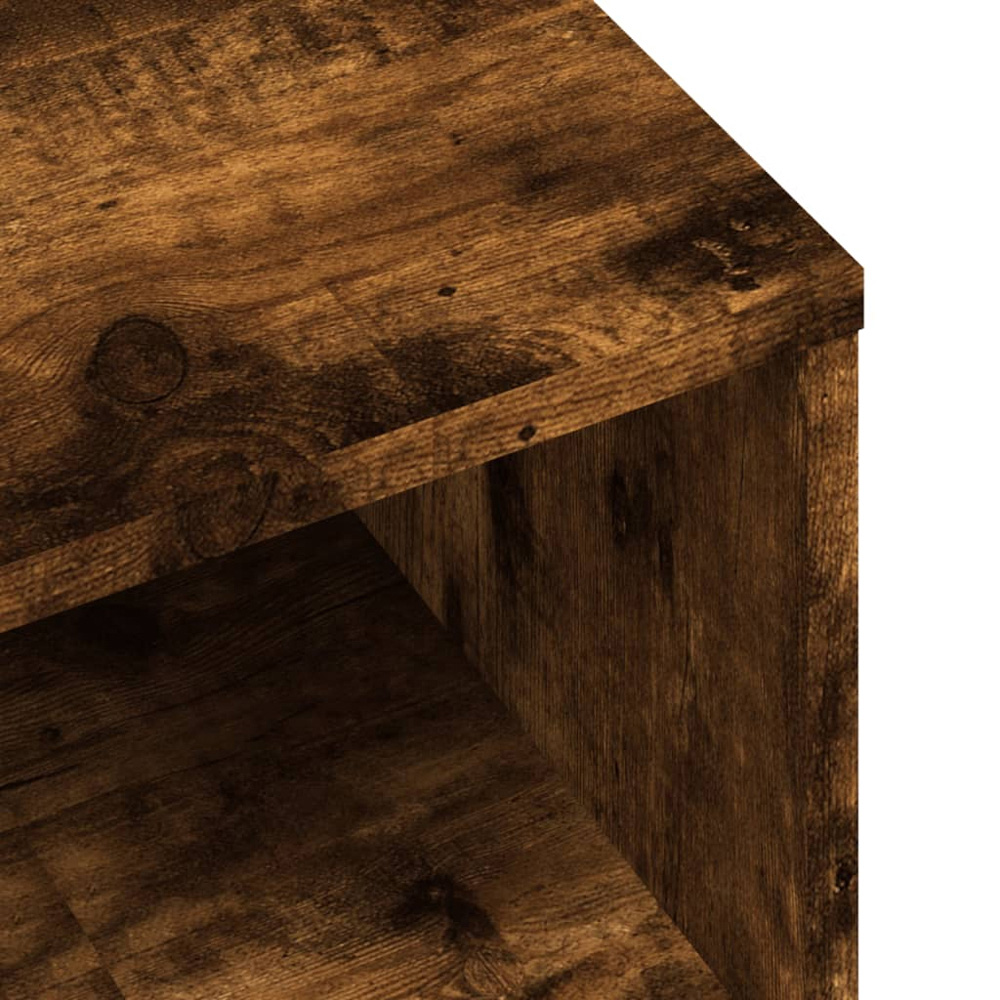 vidaXL Single Shelf Smoked Oak TV Cabinet Image 7