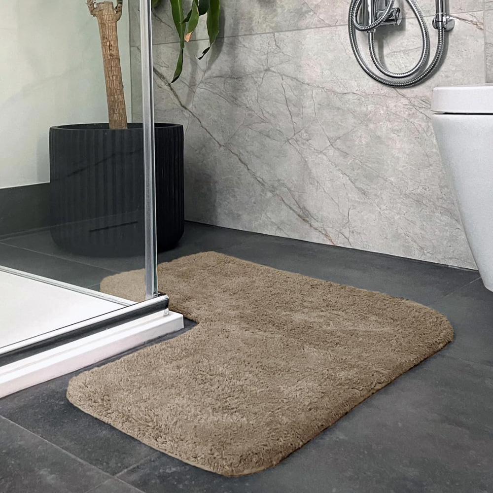 Allure Bath Fashions Mocha L Shape Corner Shower Mat 35 x 70cm Image 2