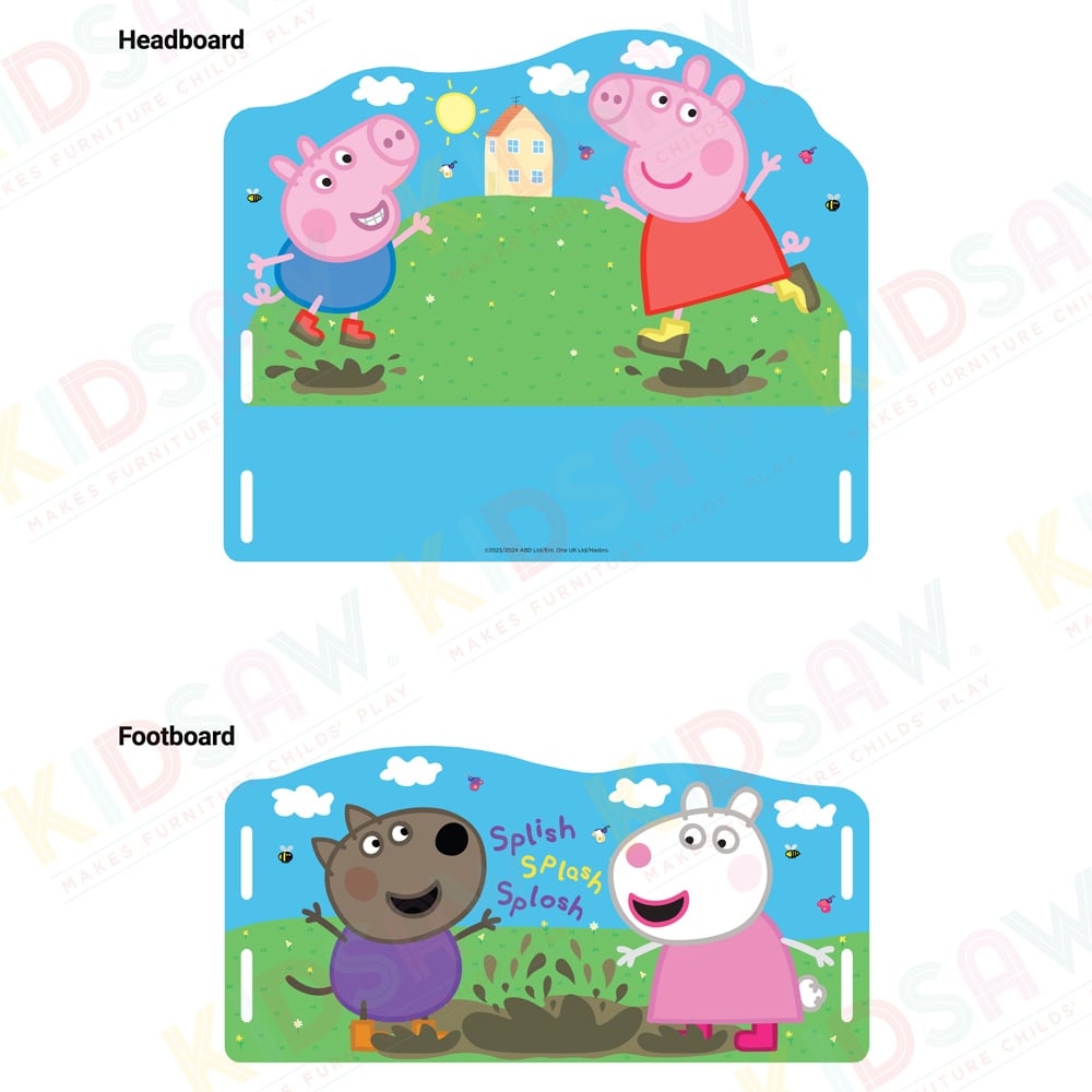 Kidsaw Peppa Pig Blue and Yellow Toddler Bed Image 7