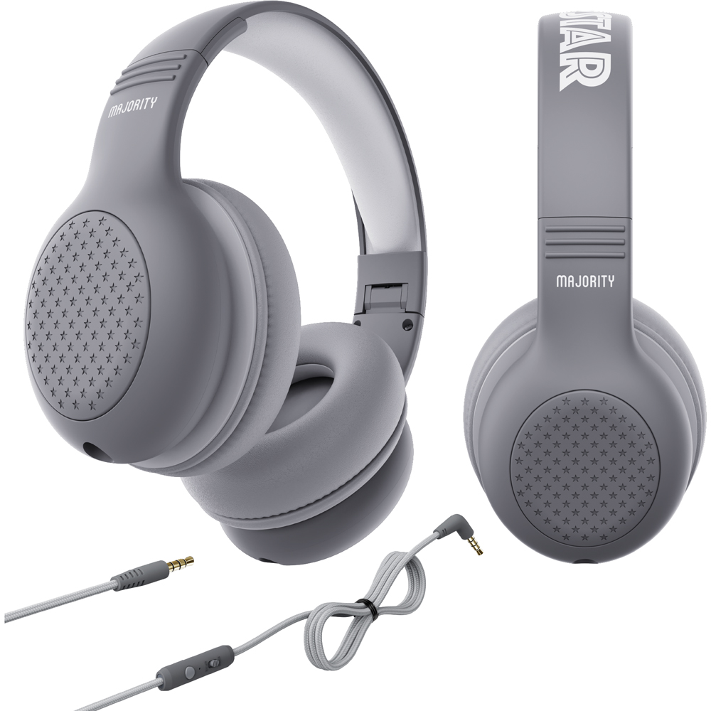 Majority Superstar Kids Grey Foldable Wired Headphones with Sound Limiter Image 2