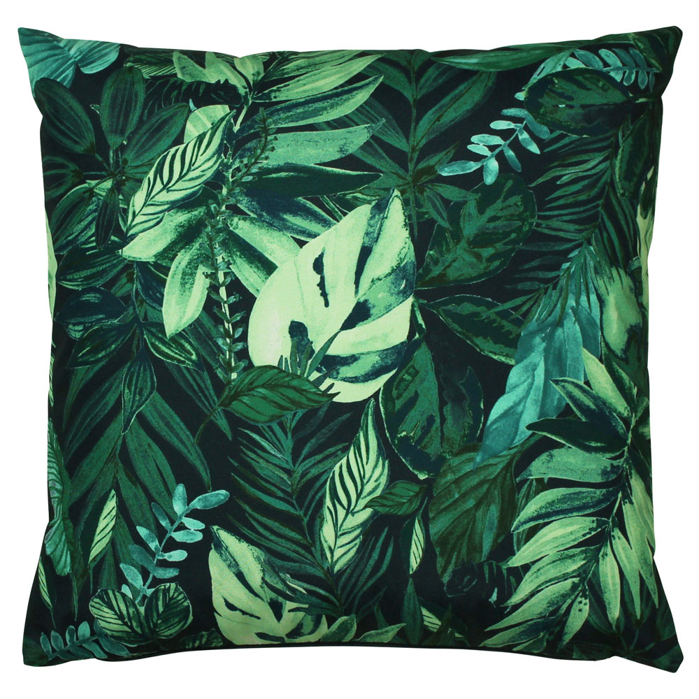 furn. Psychedelic Green Jungle Tropical UV and Water Resistant Outdoor Cushion Image 1
