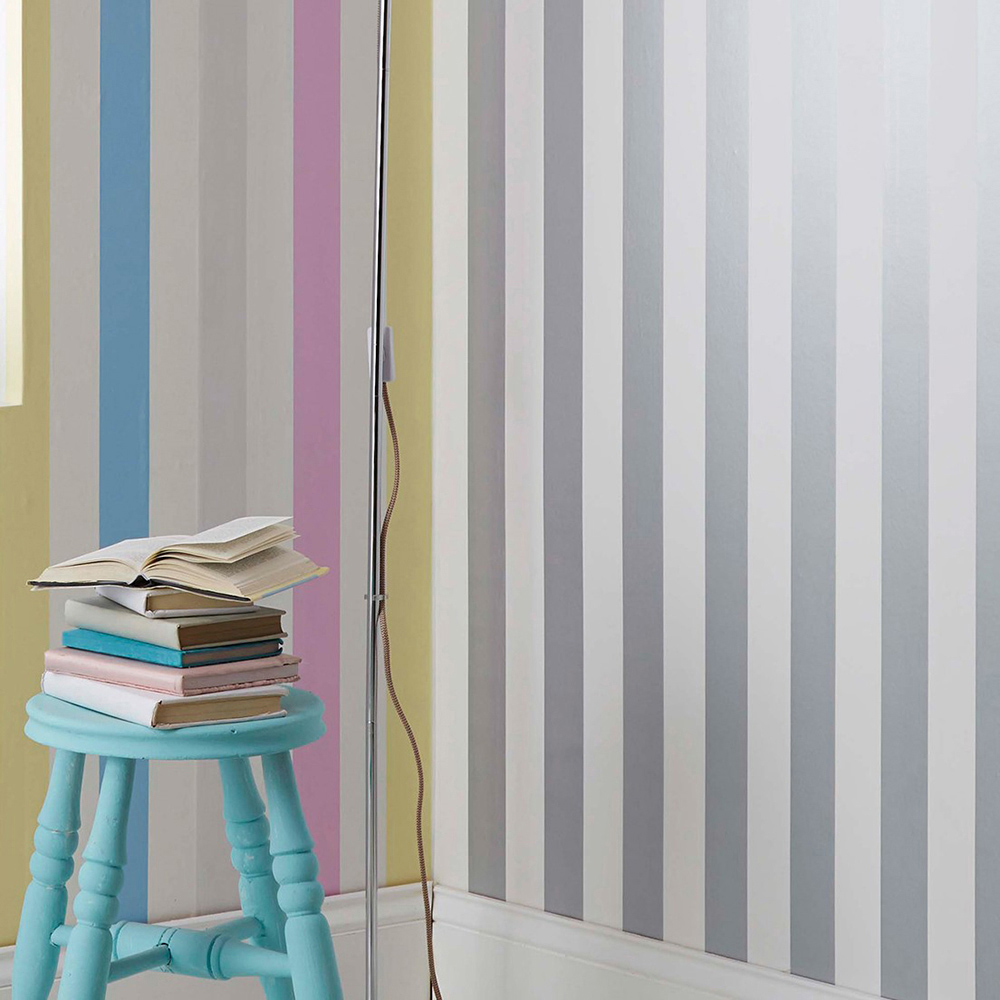 Superfresco Easy Stripe Silver Wallpaper Image 3