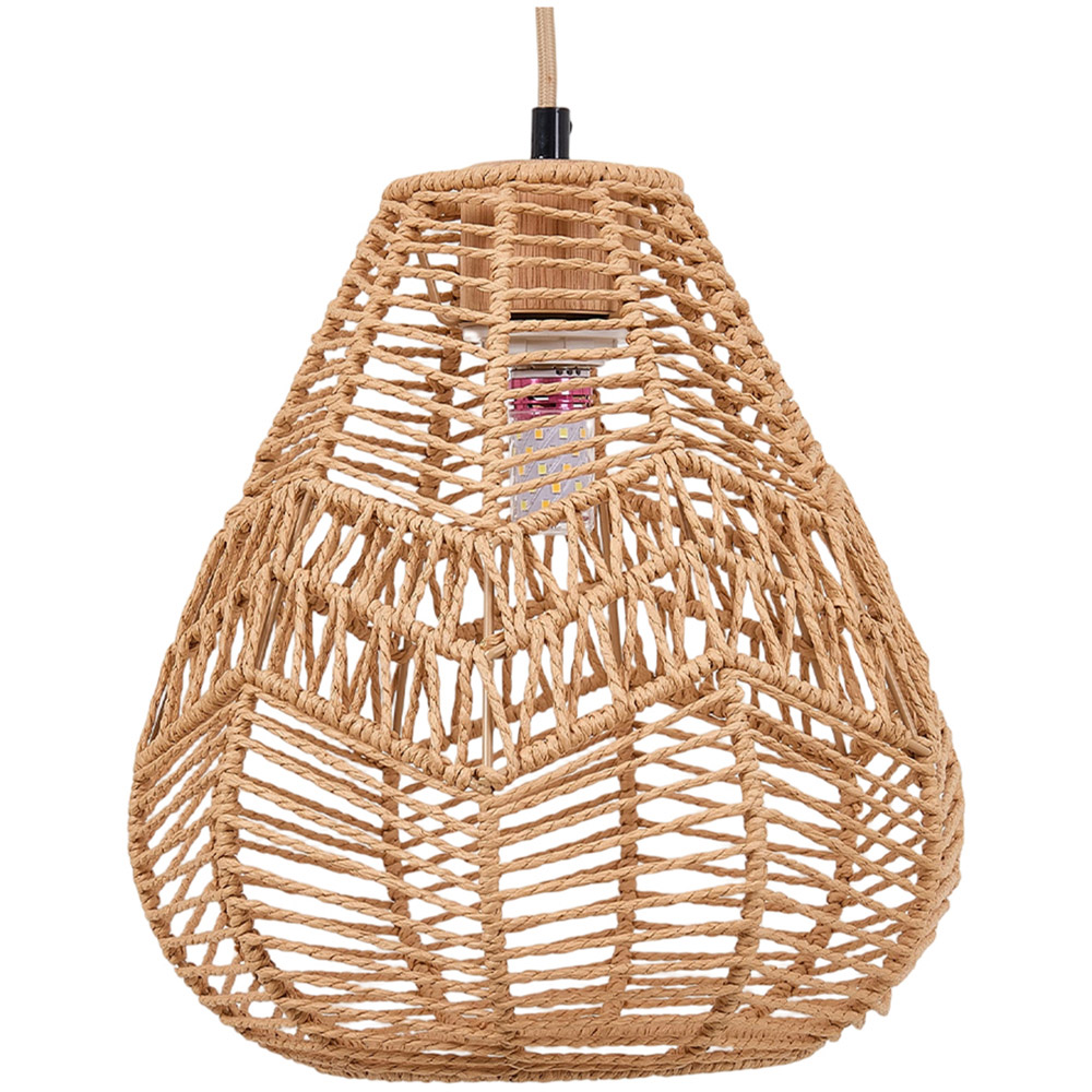 Living and Home Light Brown Rattan E27 Pendant Light Image 1