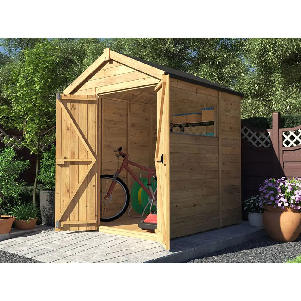 Dunster House Overlord 6 x 6ft Modular Brown Superfelt Apex Garden Shed Image 4