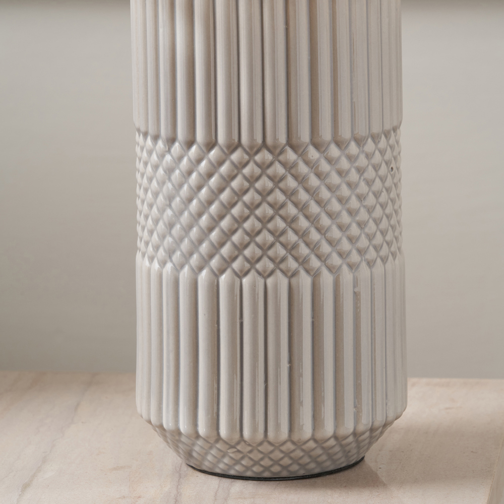 Pacific Lifestyle Meribel Grey Geo Textured Ceramic Tall Table Lamp Image 5