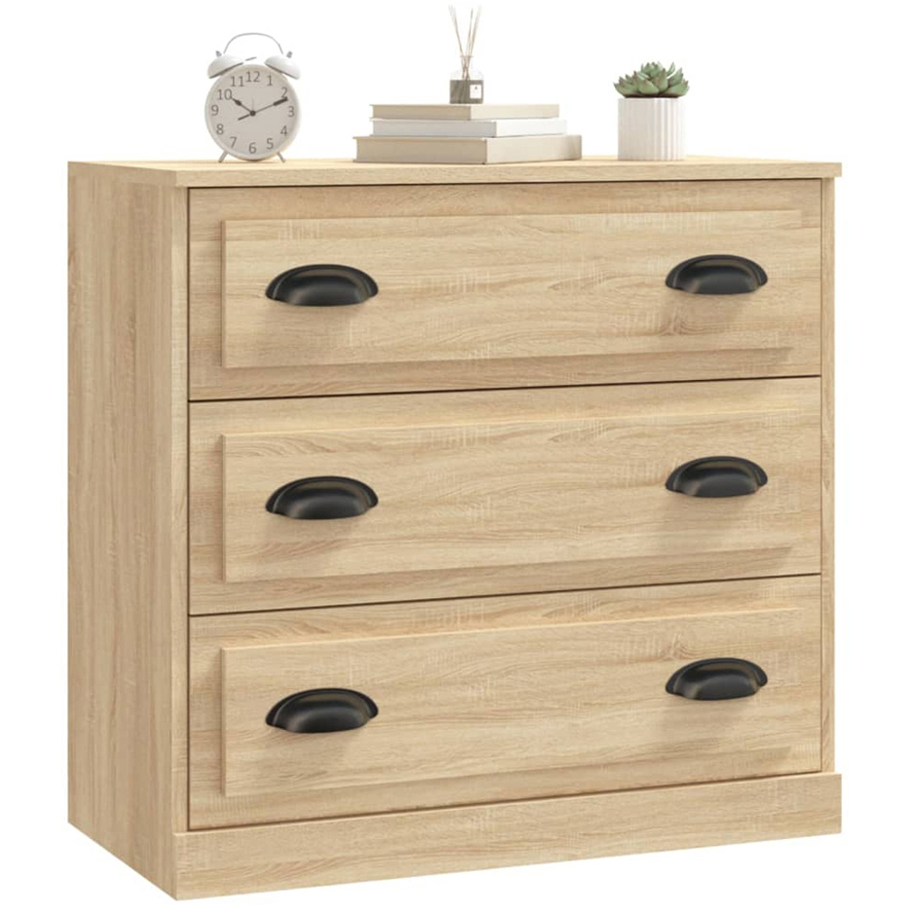 vidaXL 3 Drawer Sonoma Oak Sideboard Image 6