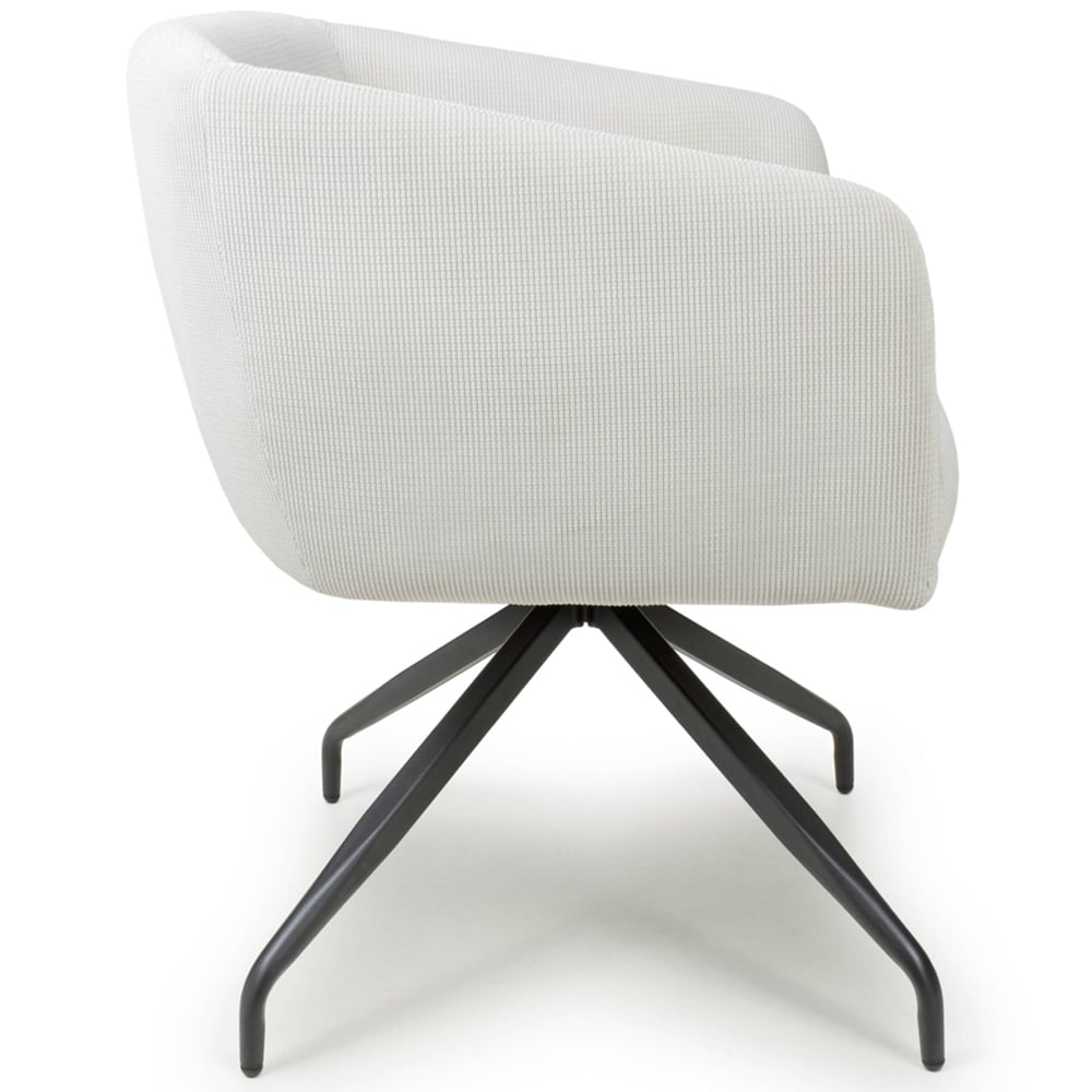 Artemis Set of 2 Corduroy White Swivel Chair Image 4