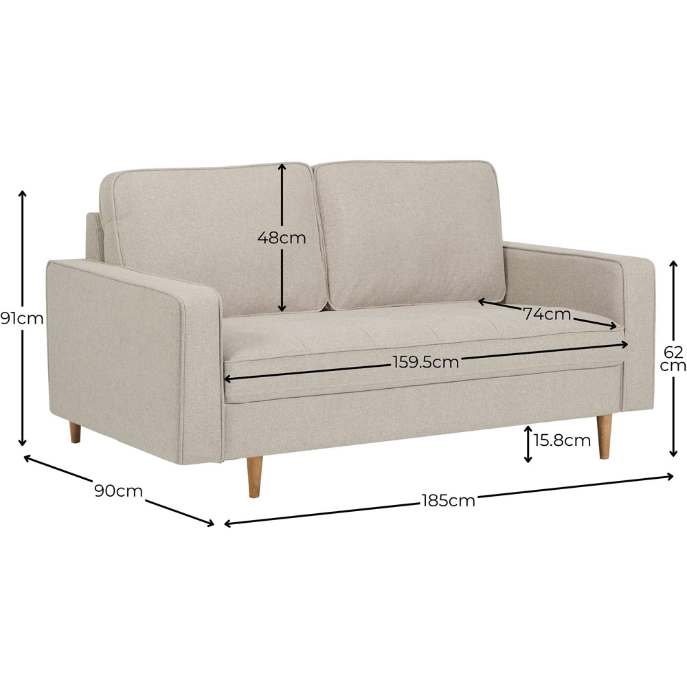 Julian Bowen Henrietta 3 Seater Beige Chenille Upholstered Sofa Image 8