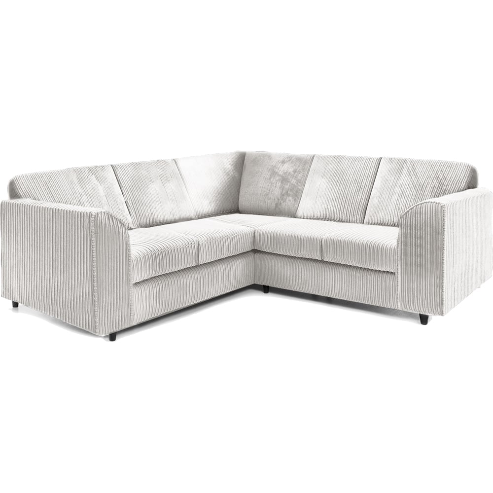 Luxor 5 Seater Silver Jumbo Cord Full Back L Shaped Corner Sofa Set Image 2