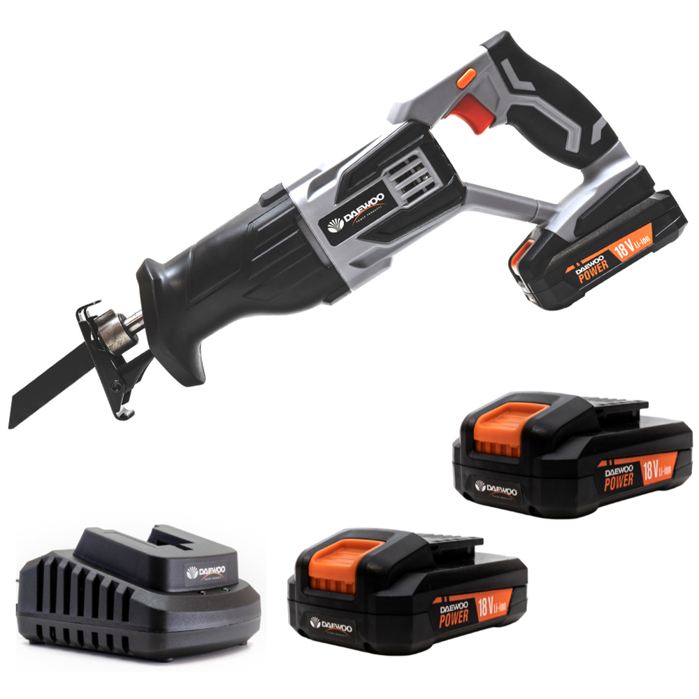 Daewoo U-Force 18V 2 x 2Ah Lithium-Ion Cordless Reciprocating Saw with Battery Charger Image 1
