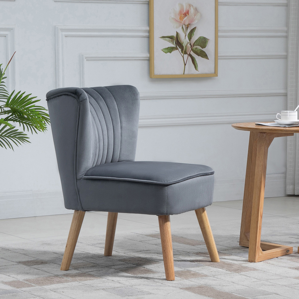 Portland Grey Velvet Accent Chair Image 6