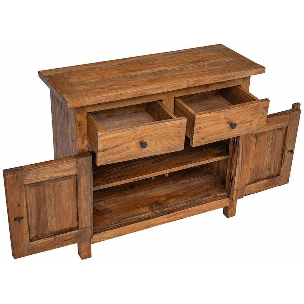 vidaXL 2 Door 2 Drawer Brown Mahogany Wood Sideboard Image 5