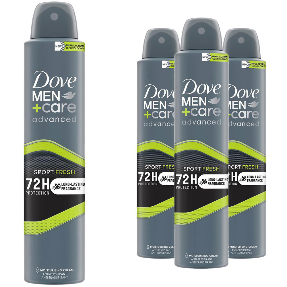 Dove Men+Care Advanced Sport Fresh Anti-Perspirant 200ml 4 Pack Image 1