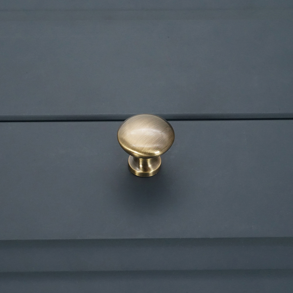 Spira Brass Mushroom Antique Brass Small 25mm Cupboard Knob Image 2