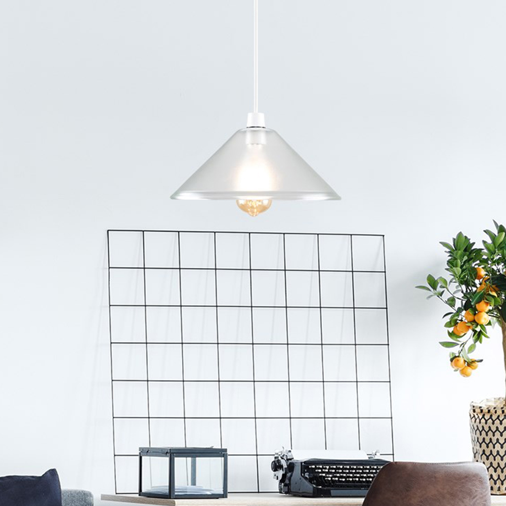 ValueLights Tapered Dome Clear Glass Pendant Lamp Shade Image 2