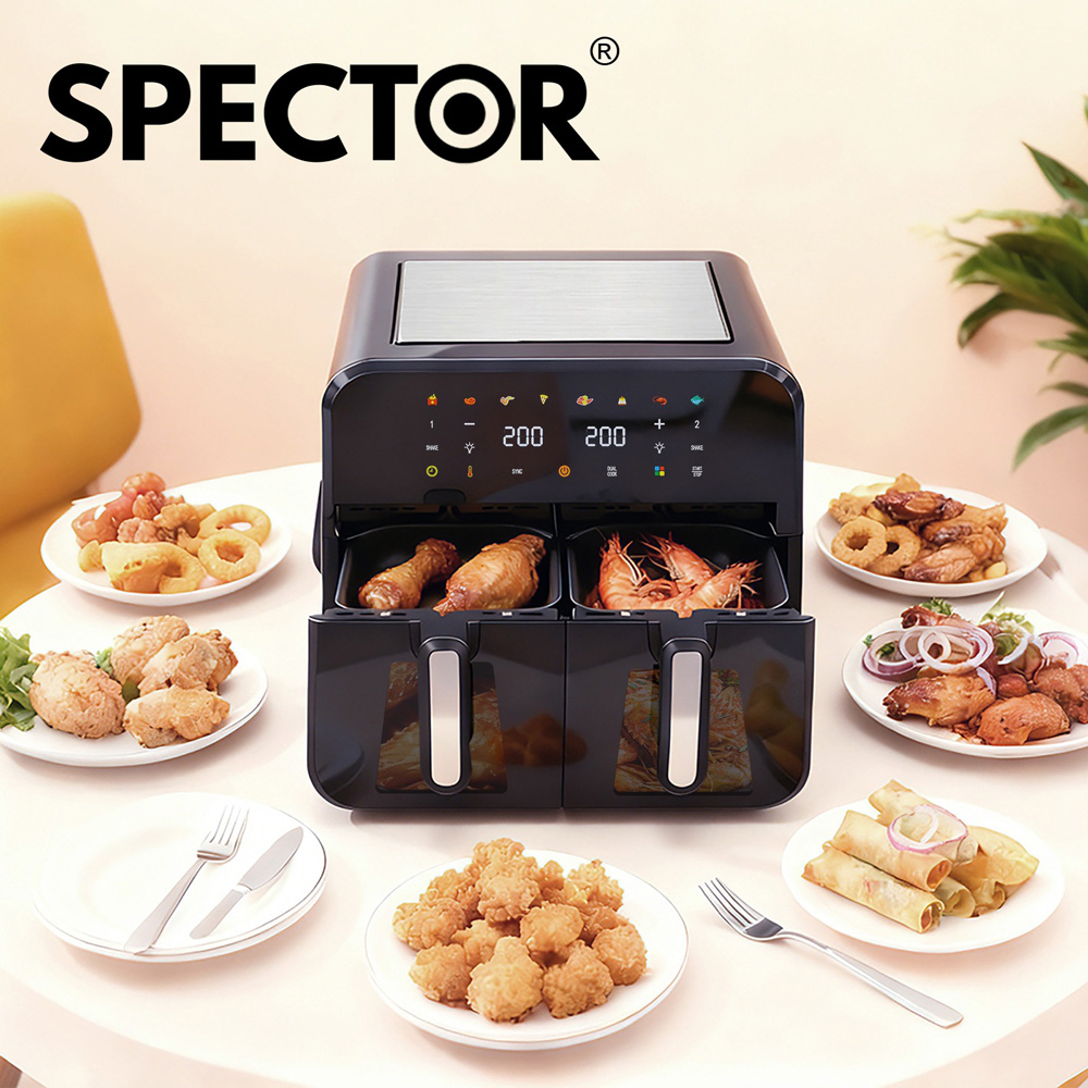 Spector FR1009-BK-UK Black Dual Zone Air Fryer 12L 2600W Image 8