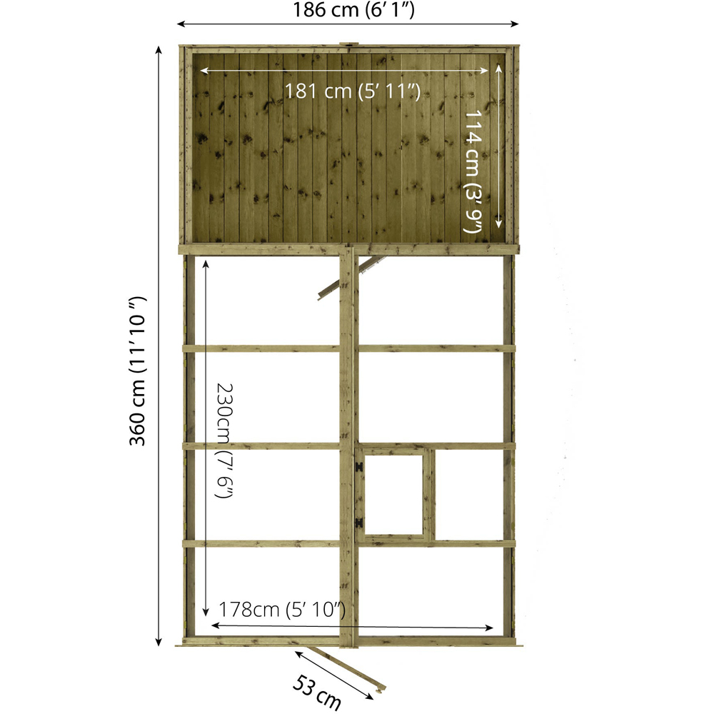 Mercia Wooden 12 x 6ft Traditional Apex Greenhouse Combi Shed Image 8