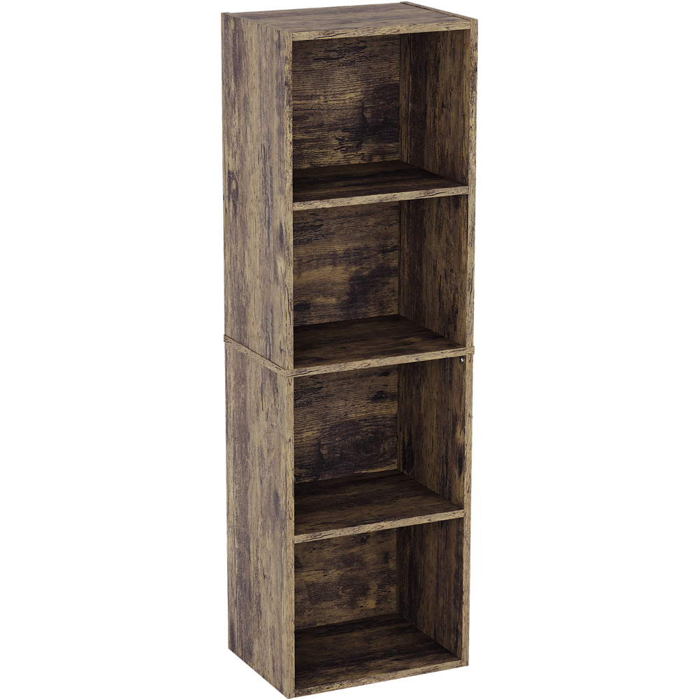 VIDA DESIGNS Oxford 4 Shelf Dark Wood Cube Bookcase Image 2