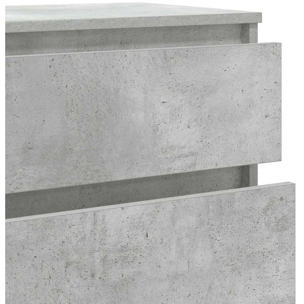 vidaXL 5 Drawer Concrete Grey Bedside Cabinet Image 7