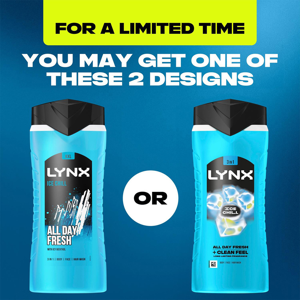 Lynx Ice Chill Iced Mint and Lemon 12H Refreshing Fragrance Shower Gel 500ml 12 Pack Image 5