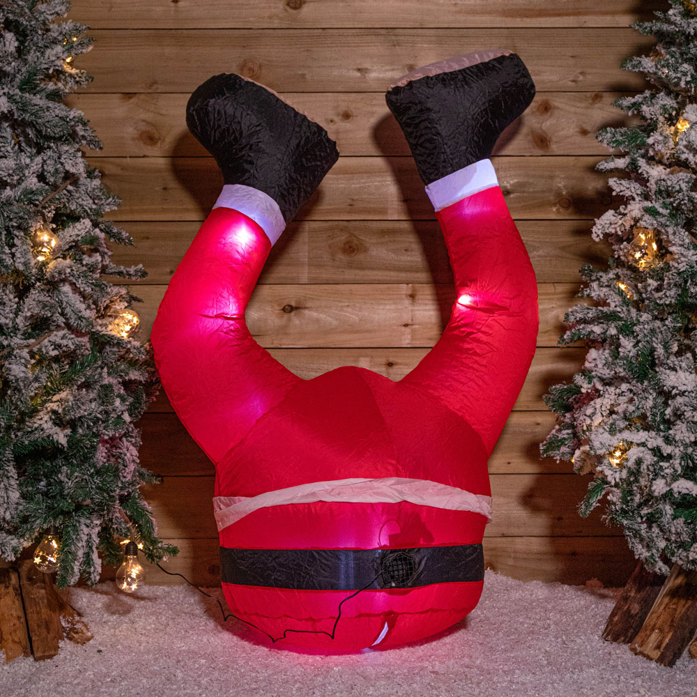 Samuel Alexander Buried Santa Light Up Inflatable Christmas Decoration 4ft Image 5