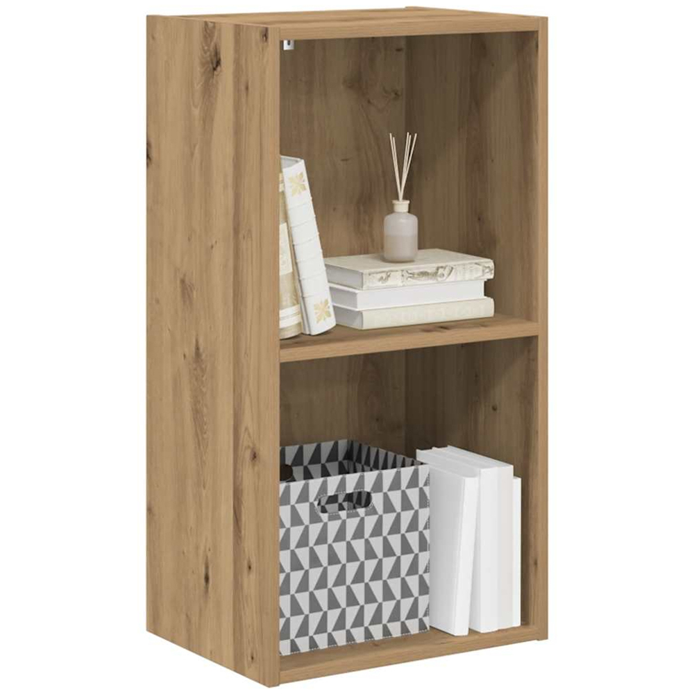 vidaXL 2 Shelf Artisian Oak Bookcase Image 4