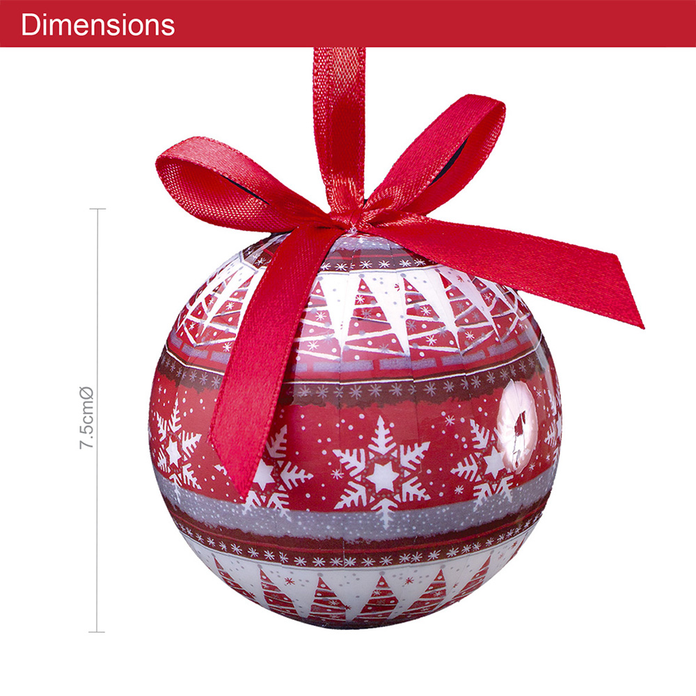 The Christmas Workshop Nordic Decoupage Bauble 14 Pack Image 9