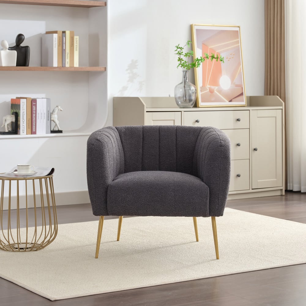 Artemis Home Ronan Dark Grey Boucle Accent Chair Image 2