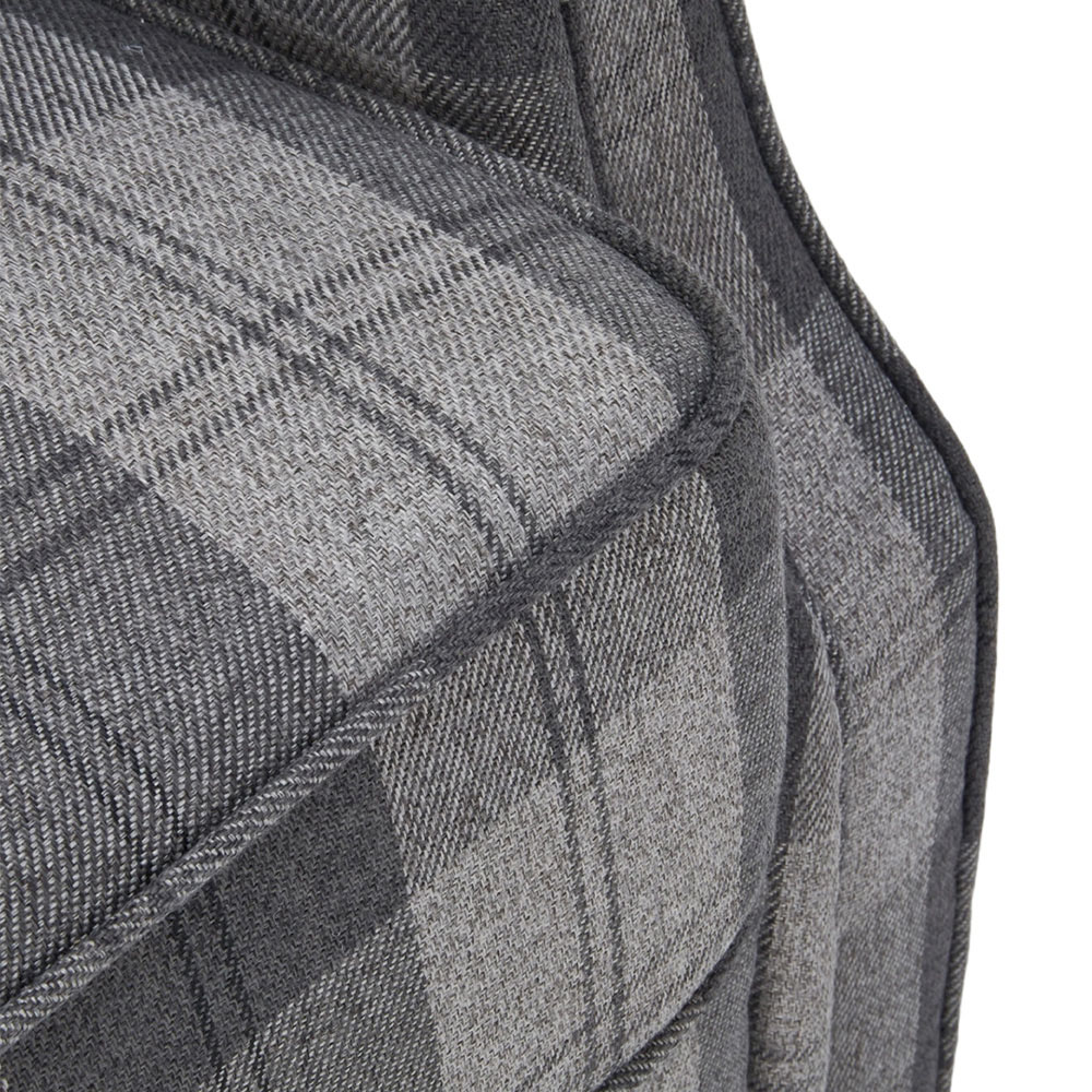 Living and Home Grey and Black Checkered Linen Upholstered Adjustable Recliner Chair Image 5