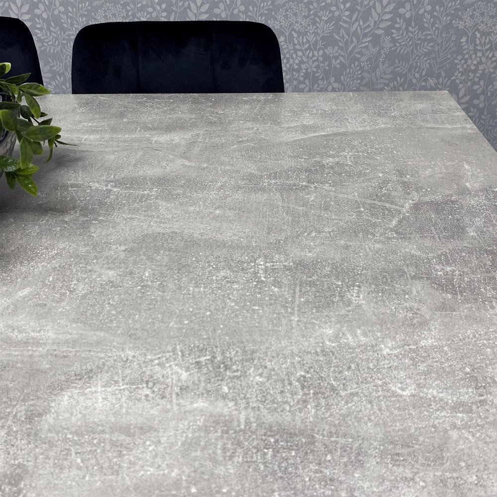 Kosy Koala 6 Seater Grey and Black Velvet Dining Table Set Image 6