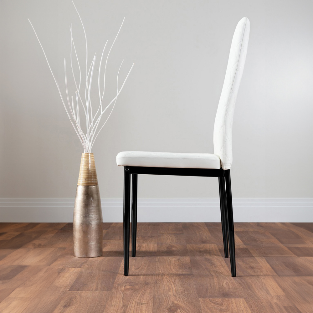 Furniturebox Solo Valera Wood Effect 4 Seater Dining Set Brown and White Image 3