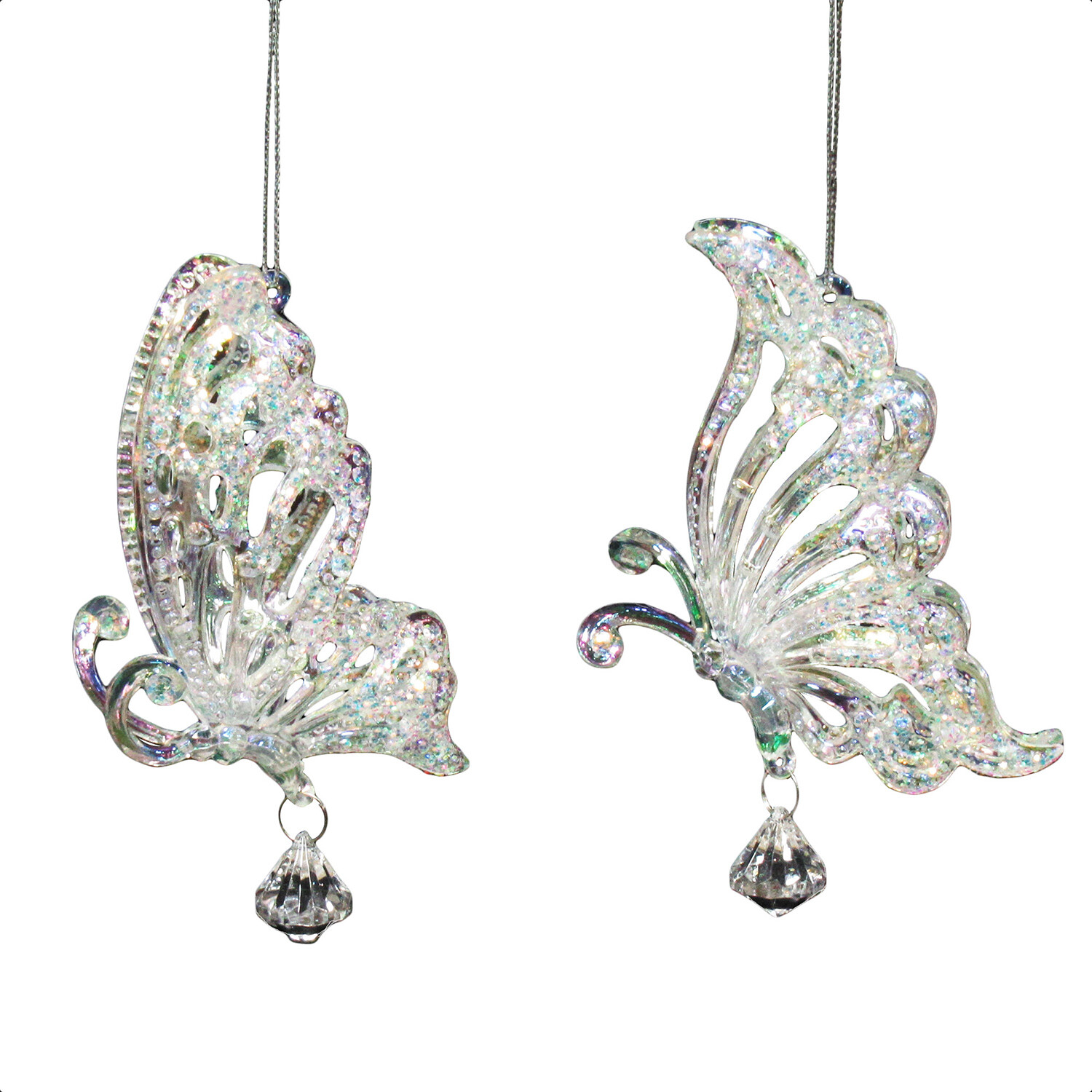 Iridescent Glitter Butterfly - Silver Image 1