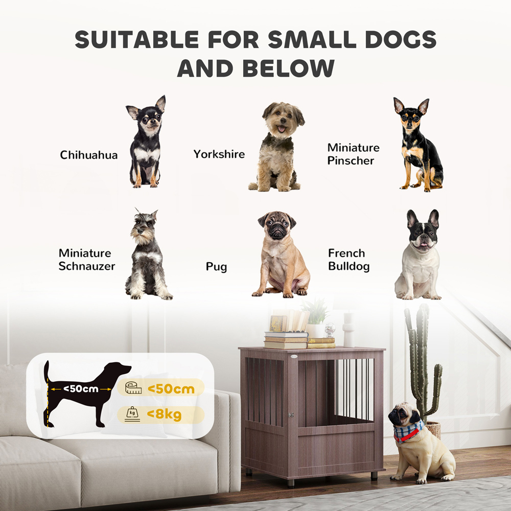 PawHut Purple Small Dog Crate Furniture End Table Image 7