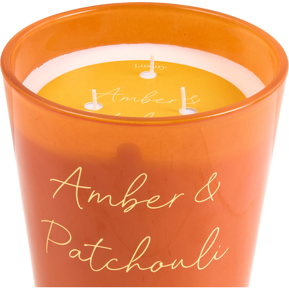 Amber and Patchouli Large Glass Candle Image 2