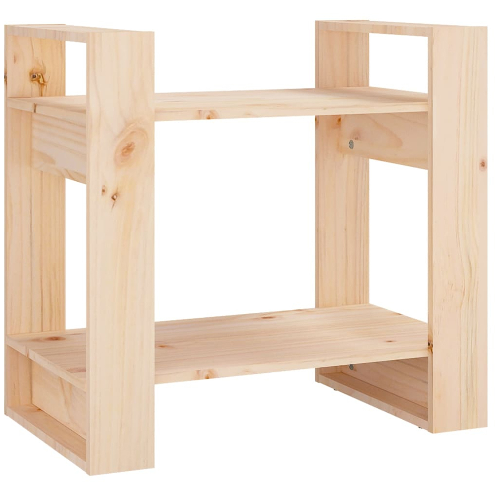vidaXL 2 Shelf Natural Solid Pine Bookcase Image 2