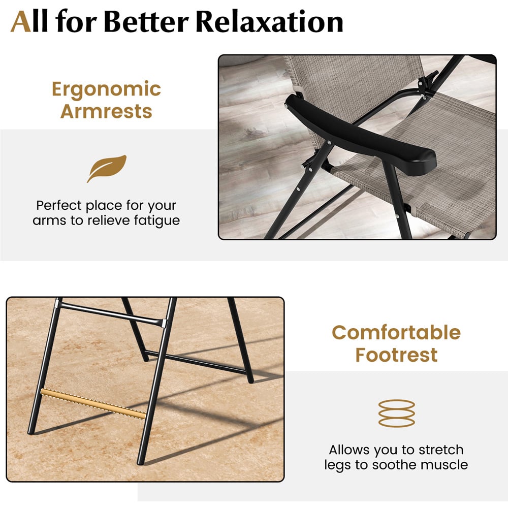 Costway 2 Seater Coffee Patio Chair Set Image 7