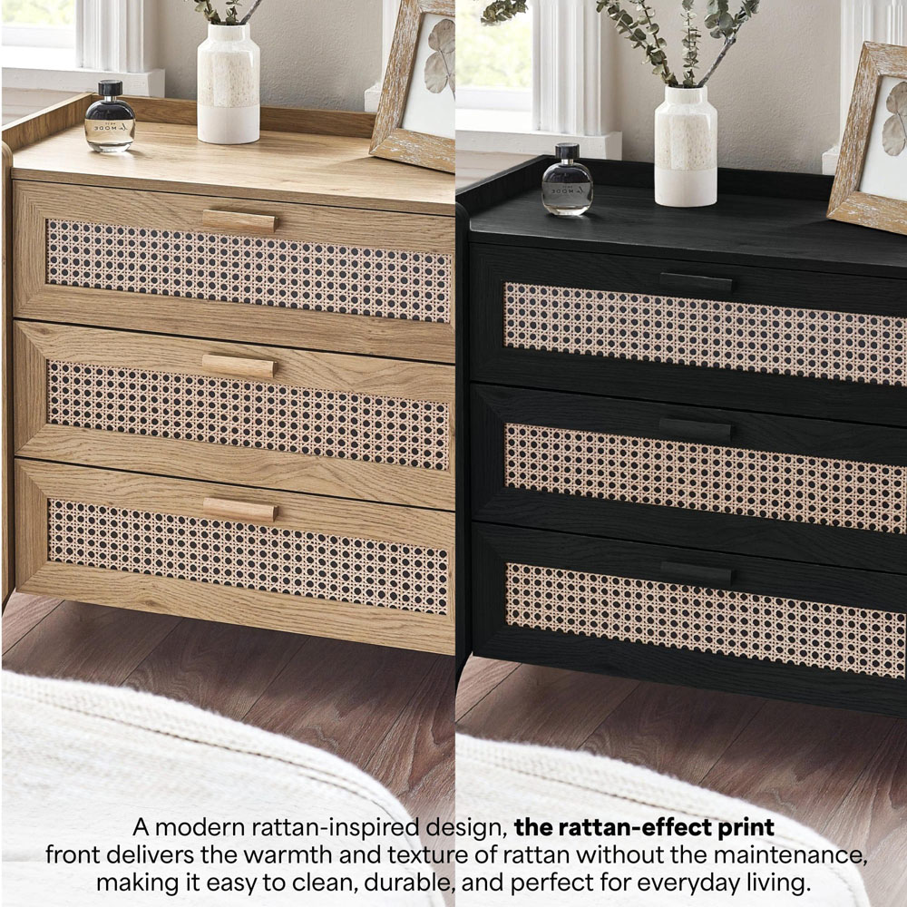 Julian Bowen Sydney 3 Drawer Black Ash Chest of Drawers Image 8