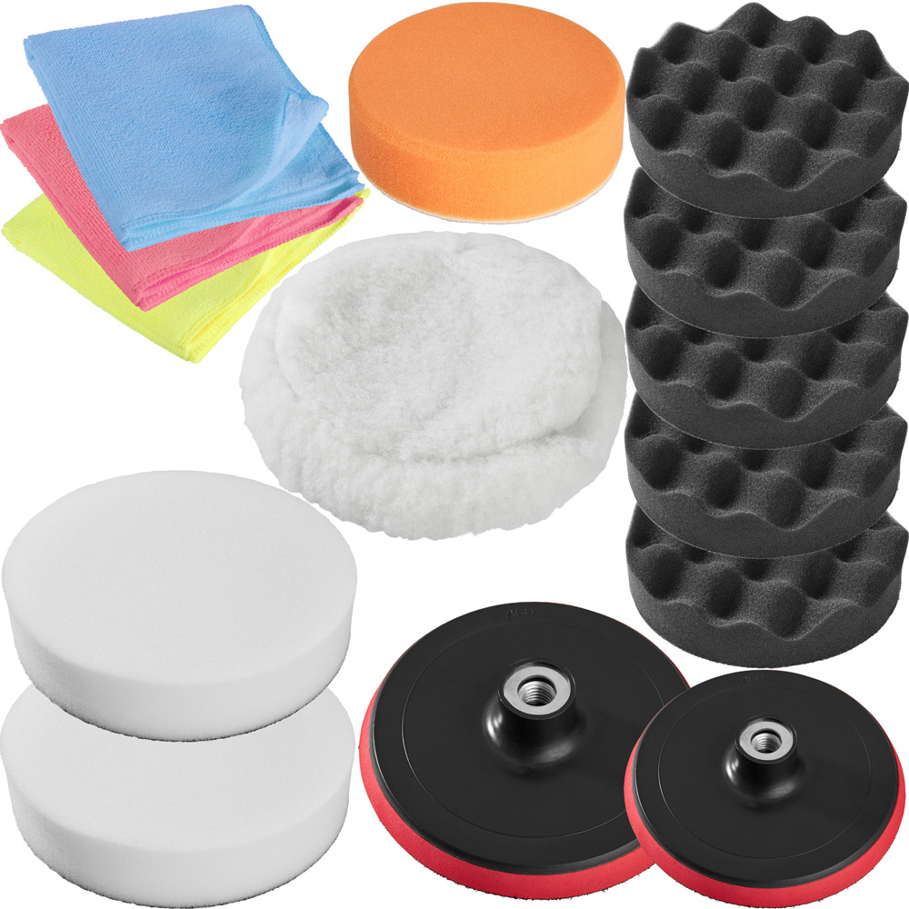 tectake 14 Piece Buffer Pad Set Image 1