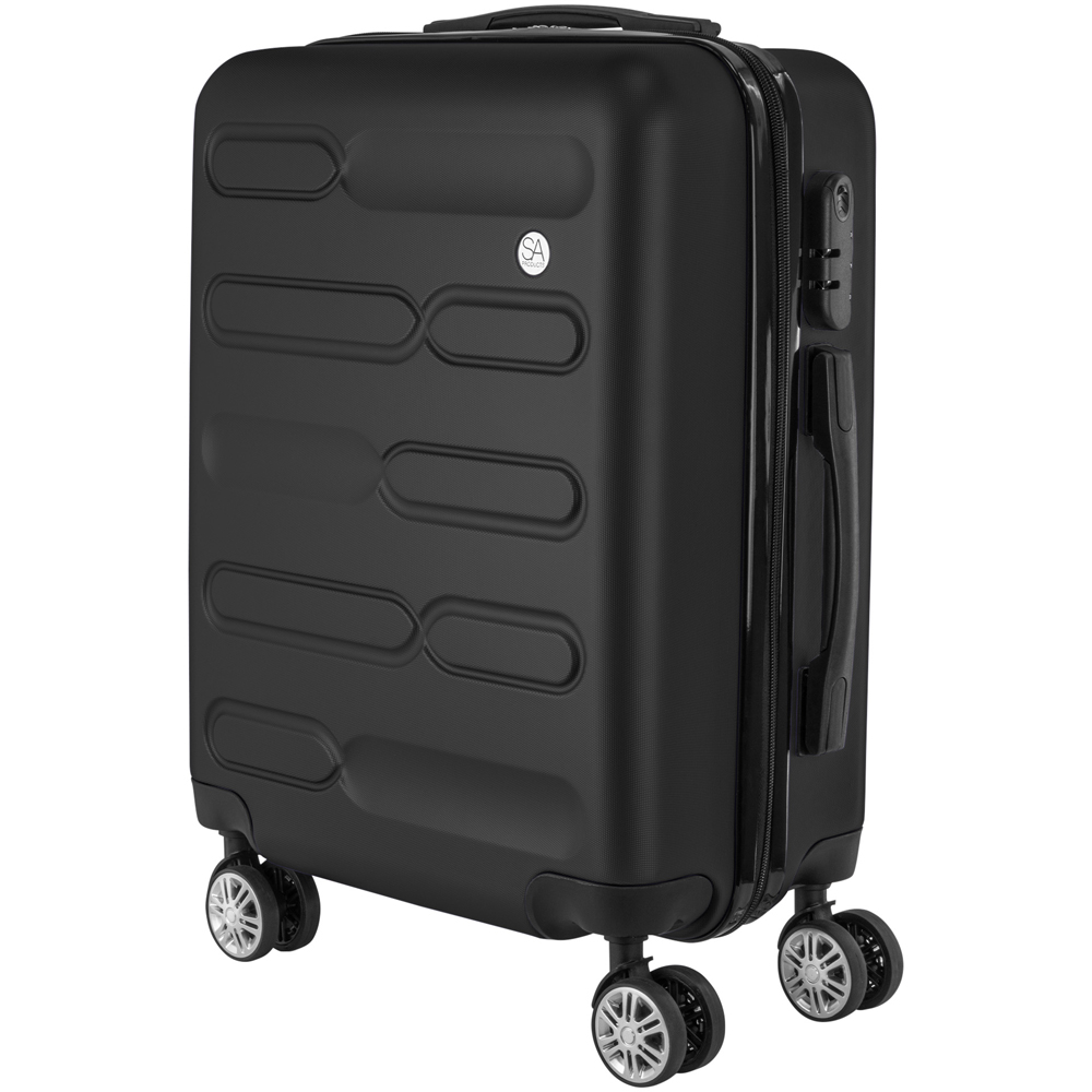 SA Products Black Carry On Cabin Suitcase 55cm Image 3