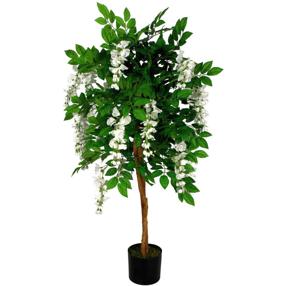 Leaf Wisteria White Flower Artificial Tree Pot 4.2ft Image